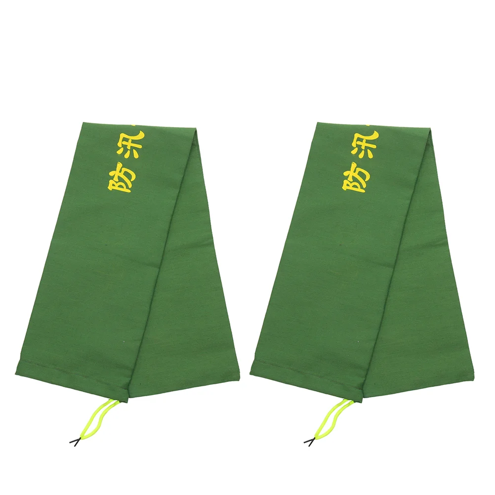 

2 Pcs Flood Control Sandbags Water Barrier for Flooding Canvas Elevator Green Door