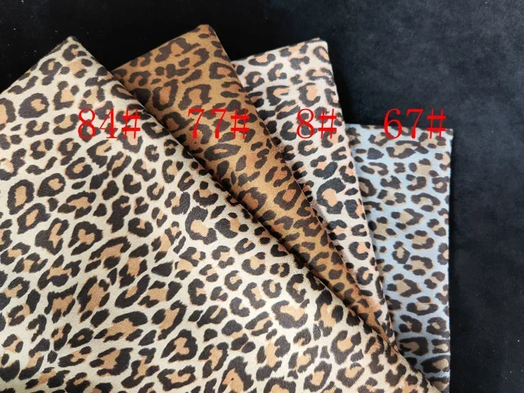 Leopard Printed Suede Fabric Thin By The Meter for Clothes Shoes Hats Handmade DIY Sewing Designer Cloth Soft Drape Beige Brown