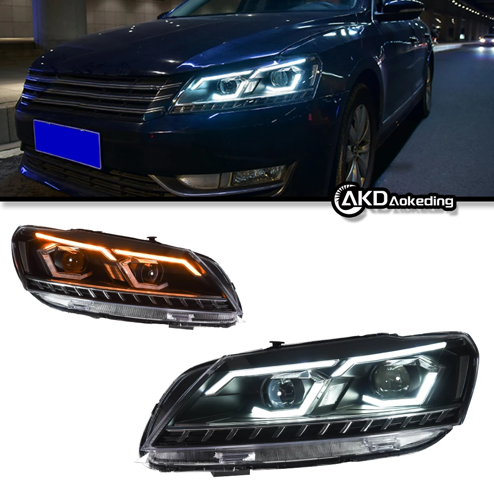 Auto Parts For Passat B7 US verson Headlights 2011-2015 latest Styling LED Daytime Lights Dual Projector Car Accesorios Modified