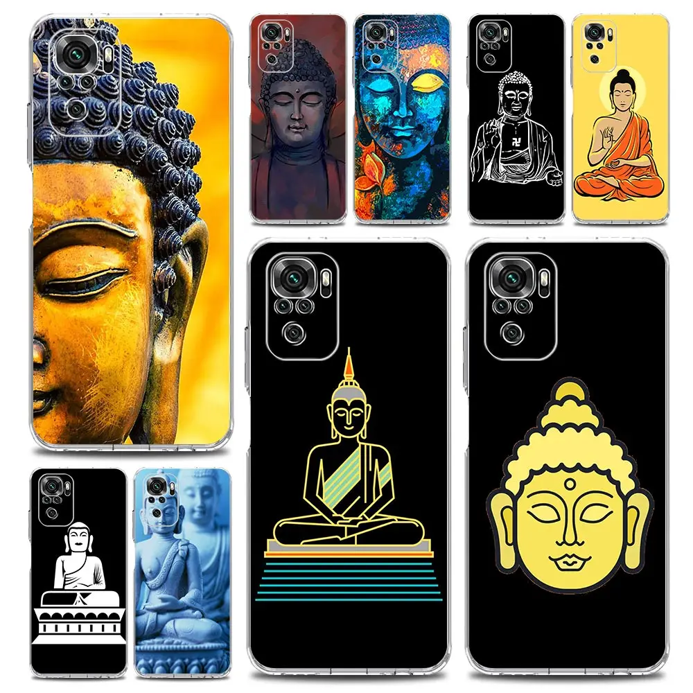 Mandala Chakra Gautama Buddha Phone Case For Xiaomi Redmi Note 12 11 9S 9 8 10 Pro Plus 7 8T 9C 9A 8A K40 Gaming Clear Cover