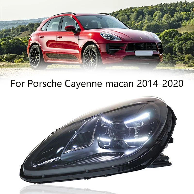 Car Headlight For Porsche Macan LED Headlight 2014-2020 Headlights Macan DRL Turn Signal High Beam Angel Eye Projector Lens