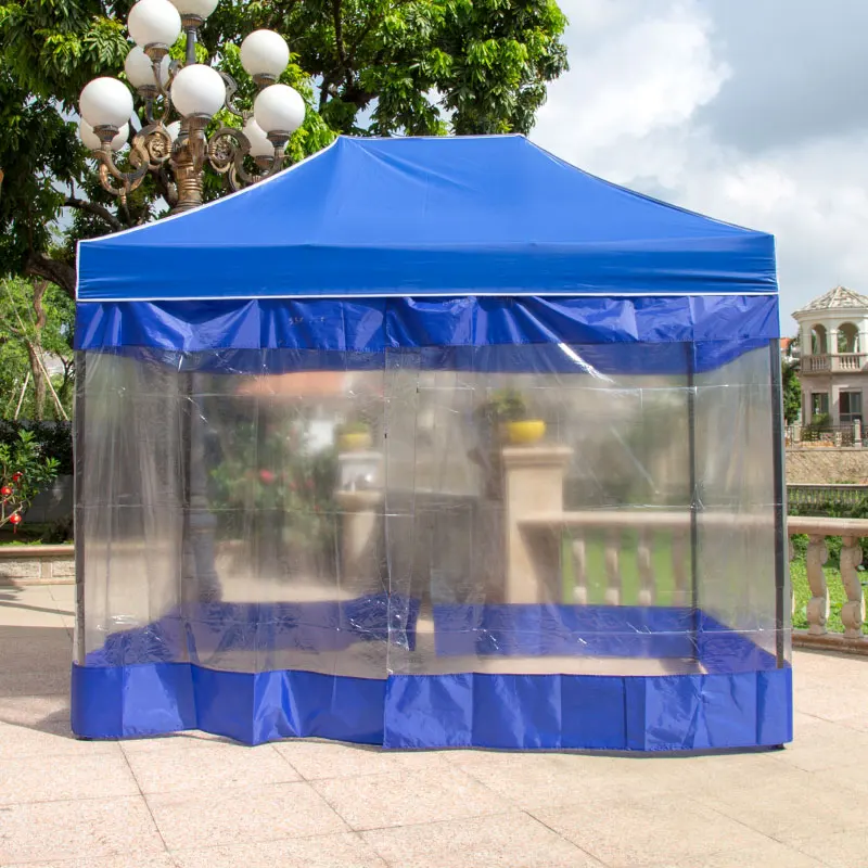 Portable Folding Square Gazebo Canopy Tent PVC Waterproof 4-Side Walls Double Layers All Seasons