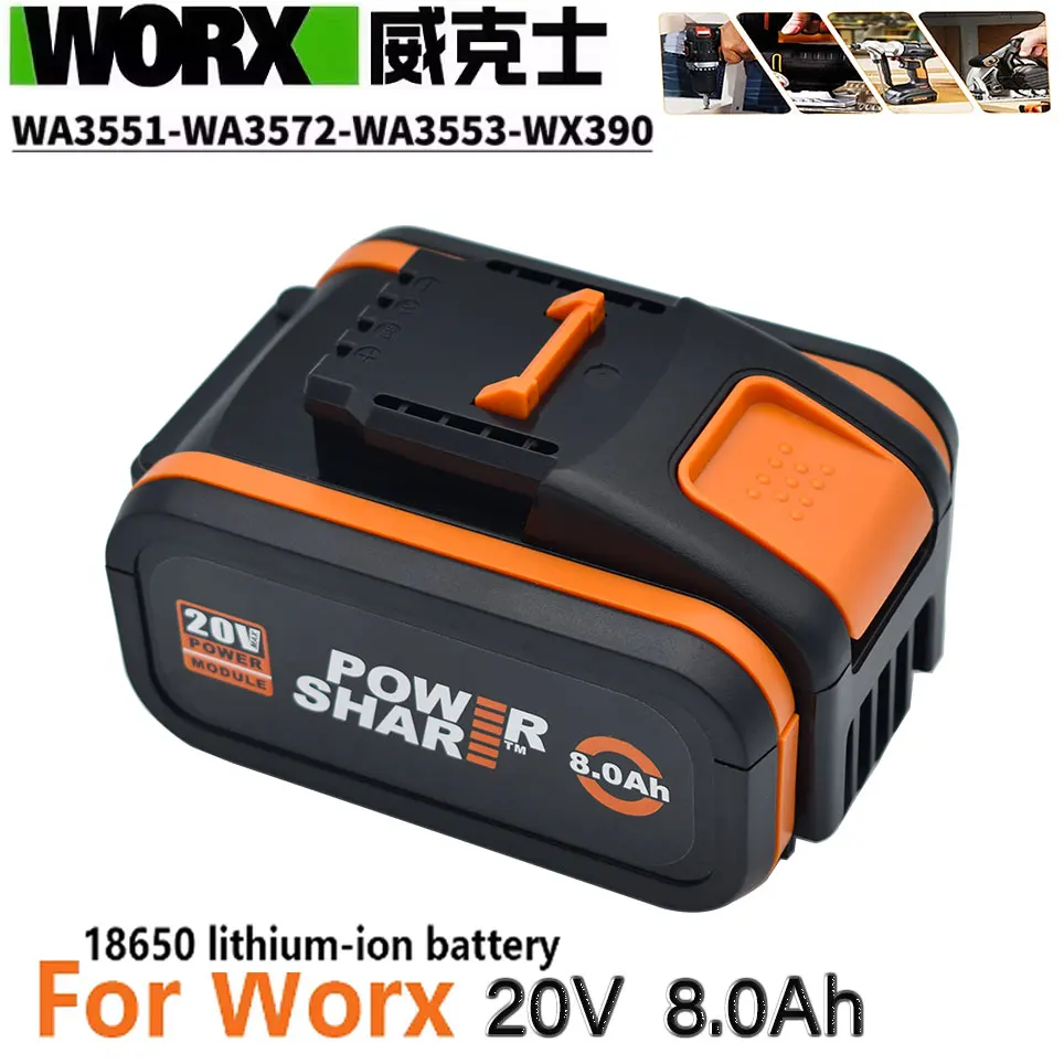 

for worx 20V 4.0Ah Lithium battery Rechargeable WA3553 WA3551 WA3553.1 WA3570 for All WORX Electric and Garden Tools