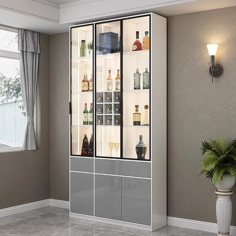 

Nordic High End Furniture Hanging Bar Cabinet Outdoor Wine Refrigerator Decoration Antique Open Cabinets Vitrine Luxury Drinks