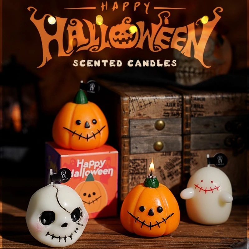 

Halloween Atmosphere Decorations Ornaments Handmade Fragrances Ghost Candles Small Gift Creative Aromatherapy Candles Home Decor