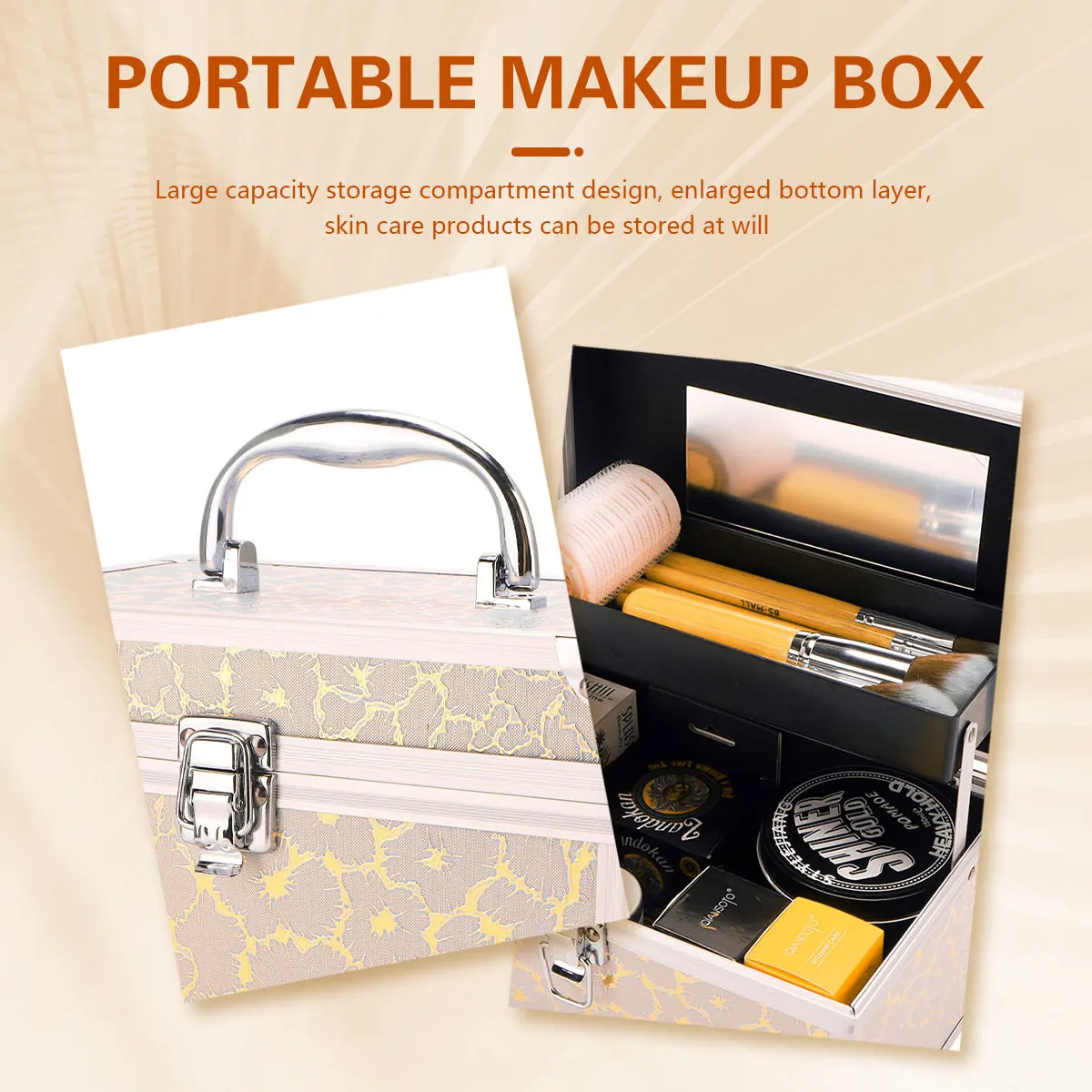 Portable Makeup Organizer Suitcase Cosmetic Nail Storage Case Beauty Artist Travel Make Up Tools Box Beauty Salon Supplies