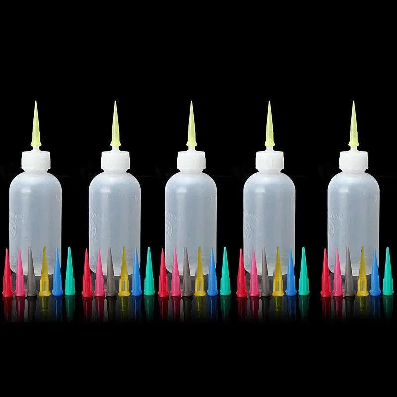 1-6 Set Cream Jam Painting Squeeze Bottles With Nozzles Cake Decor Baking Pastry Bottle Drawing Pastry Tools Kitchen Accessories