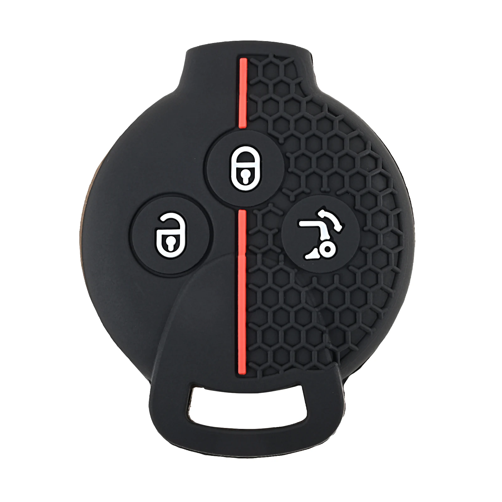 

1pc Soft Silicone Black Car Key Case 3 Buttons for Benz Smart Car Key Shell Remote Cover Automobile Accessories