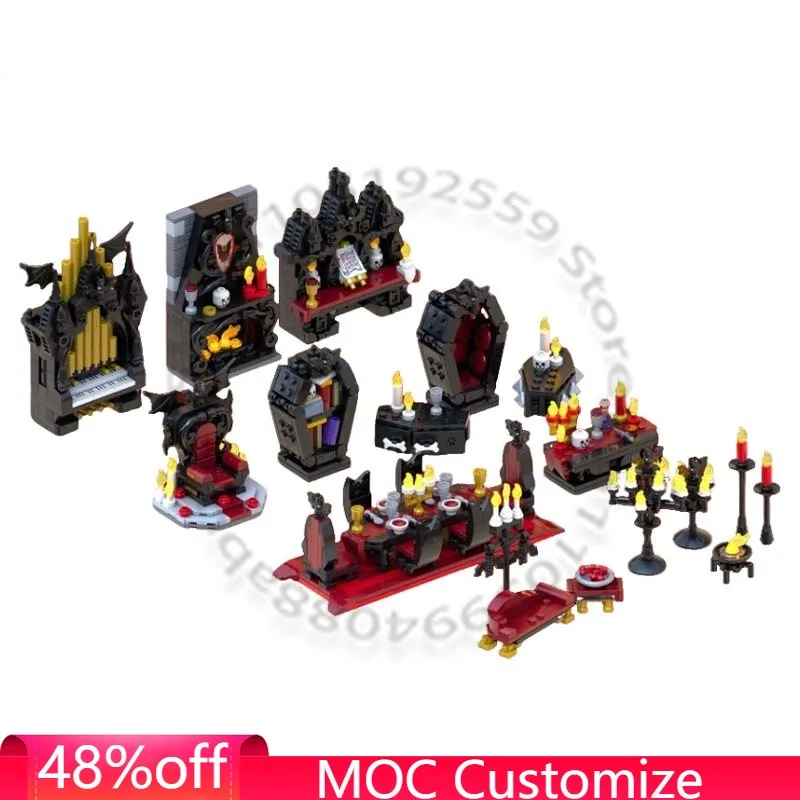 

1437 PCS Couple Vampire Furniture Full PACK MOC Customize Modular Building Block Popular Technology Kids DIY Festival Toy Gift