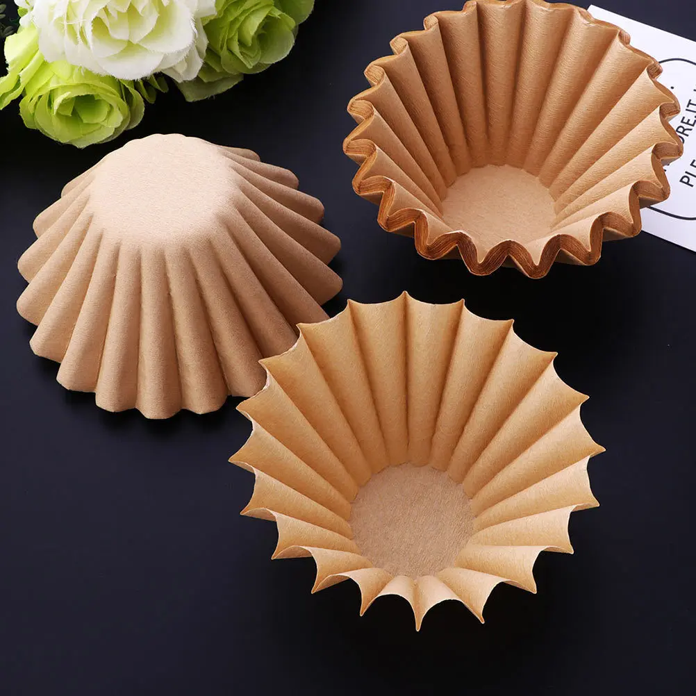 

50 Sheets Paper Coffee Filters Bowl Shaped Thickened Filter Bowl for Coffee Machine Tea Brewing Household Eco Friendly Filter