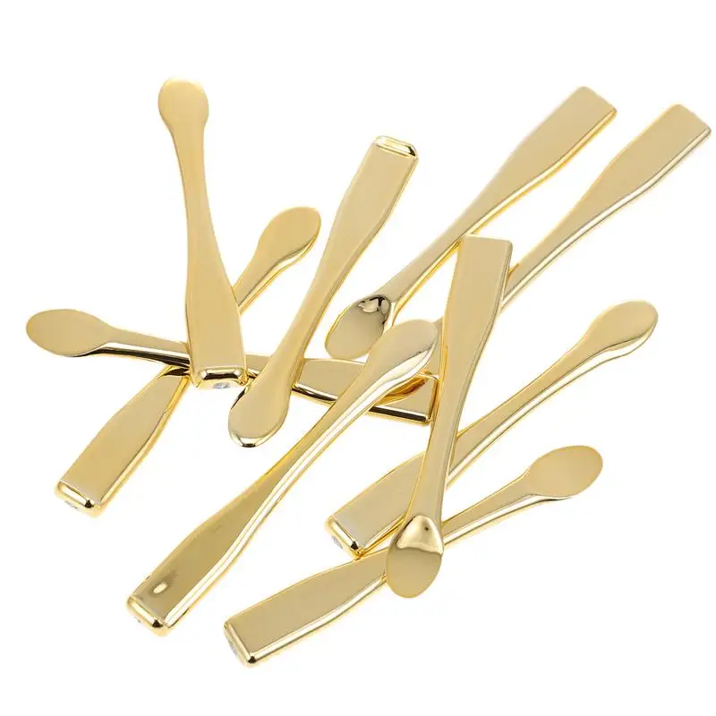 10pcs Spatula Spoon Makeup Golden Face Facial Eye Applicator Scoop Mini Scoops Scooper Spoons Beauty