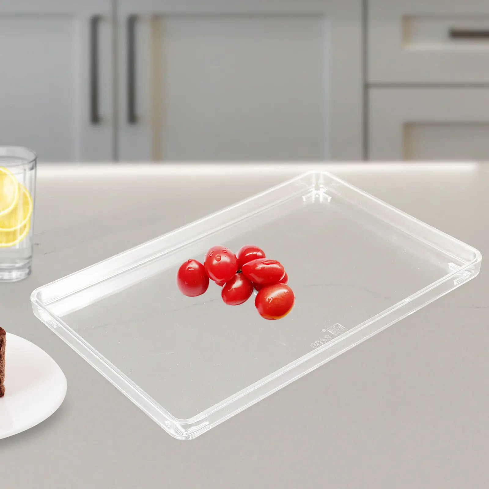 

Акриловый поднос-органайзер для ванной комнаты, чайной комнаты, для хранения полотенец для гостей, демонстрации украшений, прозрачный дизайн