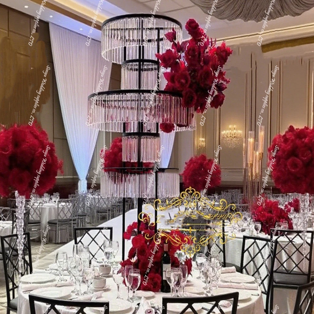 6pcs 100-130cm)Circular Arch Large Round Balloon Arch Black Gold Metal Backdrop Weddings Backdrop Wedding Flower Arch