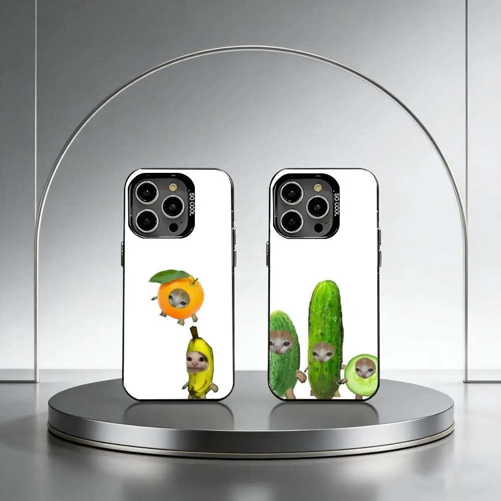 

Potato Cat Tomato Couple Phone Case For iPhone 17,16,15,14,13,12,11 Plus,Pro Max,XS,Colorful Silver Phone case Funda Cover