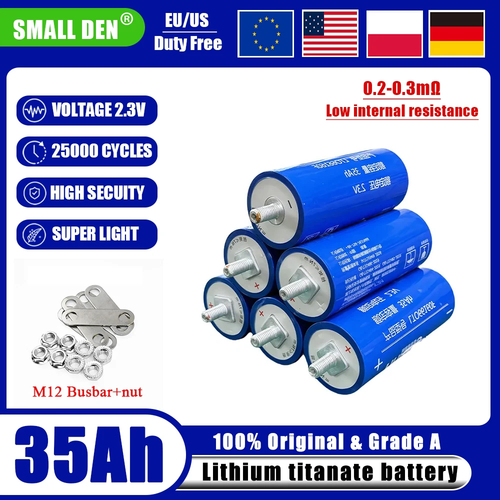 

Yinlong 2,3 В 35 Ач 40 Ач 45 Ач Литиевый титанат lto 66160 Аккумулятор 10c DIY 12 В 24 В 48 В Электрическая лодка Солнечный динамик Автомобильный аккумулятор