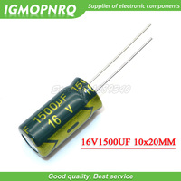 10PCS 16V1500UF 10*20mm 1500UF 16V 10*20 Aluminum electrolytic capacitor