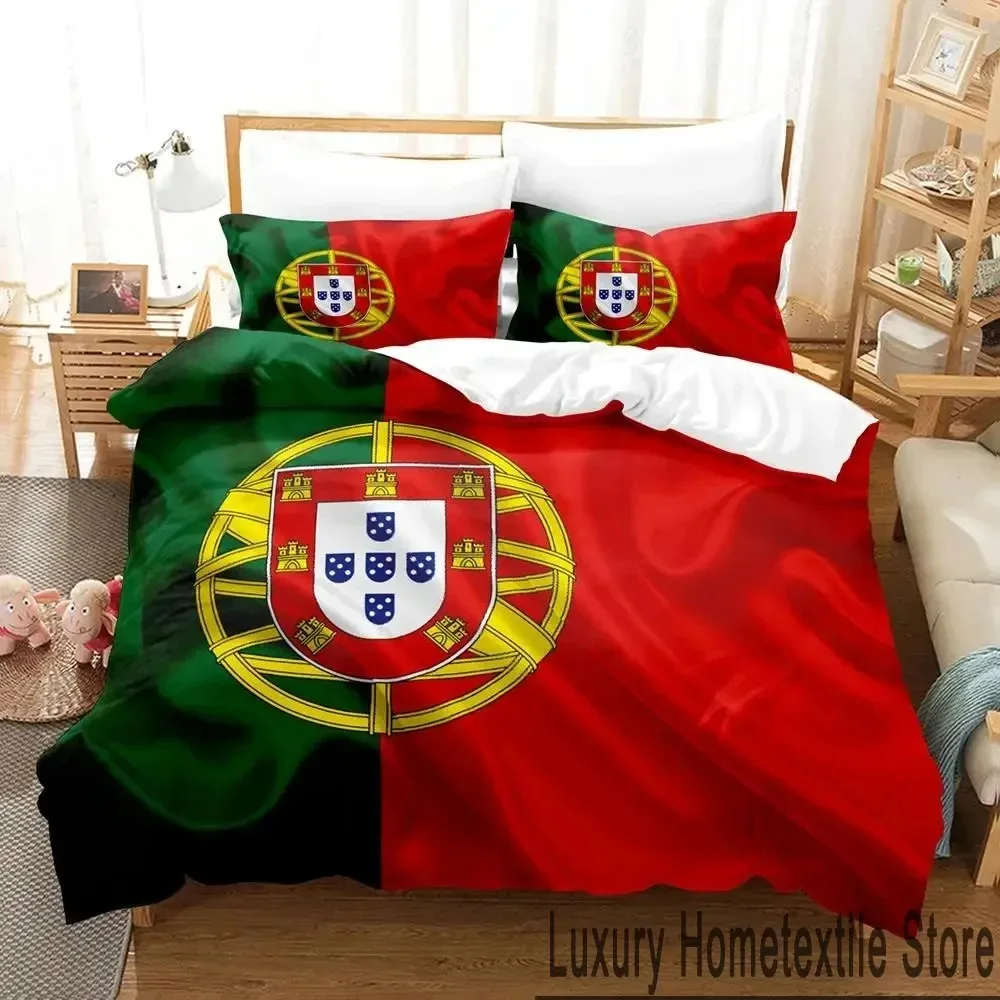 3D Print Portugal Flag Bedding Set Boys Girls Twin Queen King Size Duvet Cover Pillowcase Bed boys Adult Home Textile