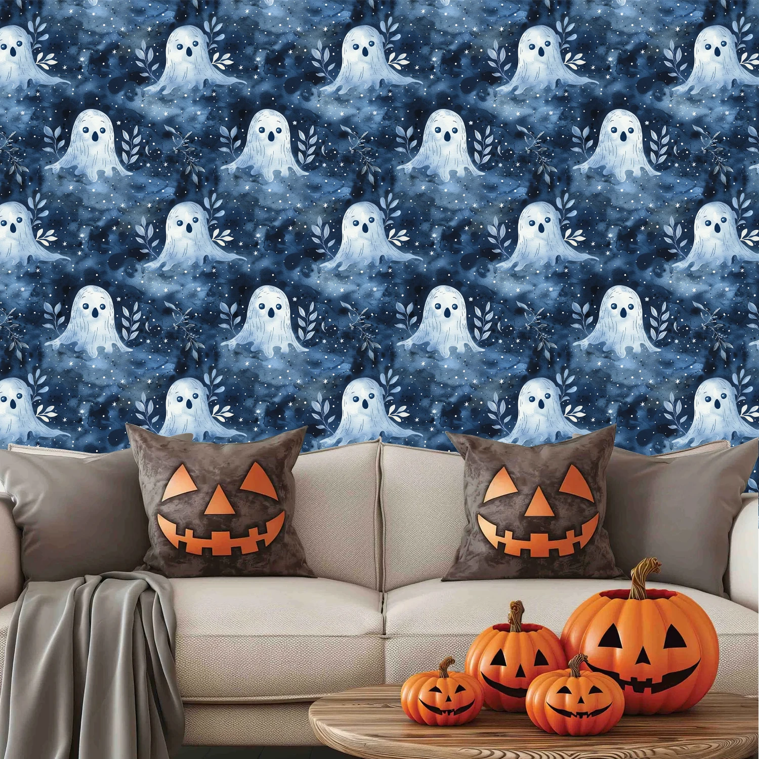 

Halloween style self-adhesive wallpaper detachable waterproof wall sticker, suitable for living room home decoration stickers