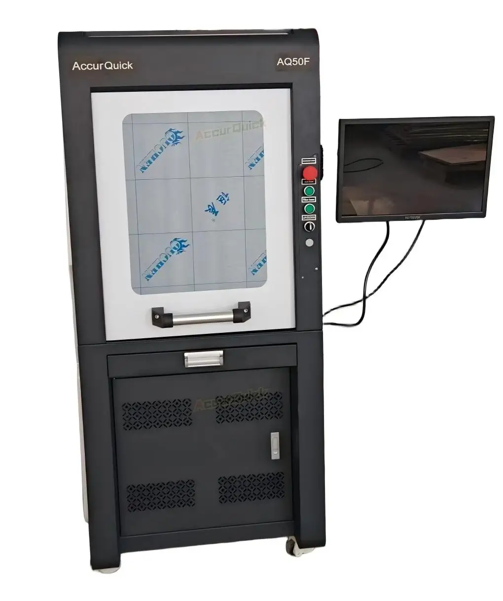 CNC金属彫刻機 AQ50F ファイバーレーザーマーキング機 保護カバー付き
