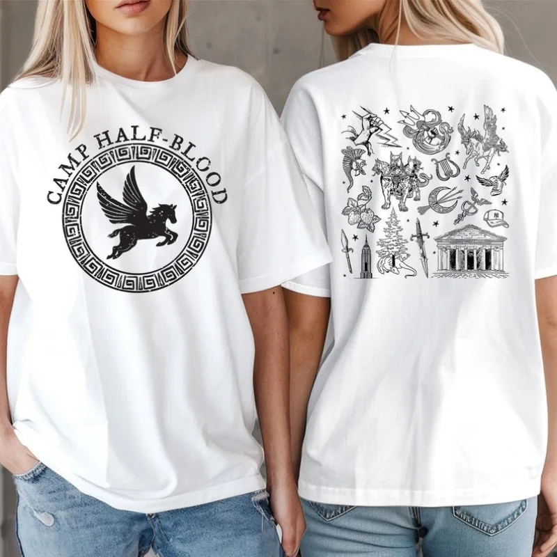 Camp Half Blood Long Island Sound Cotton T-Shirt for Halloween World Book Day Birthday Gift for Book Lover Men Women's Shirts