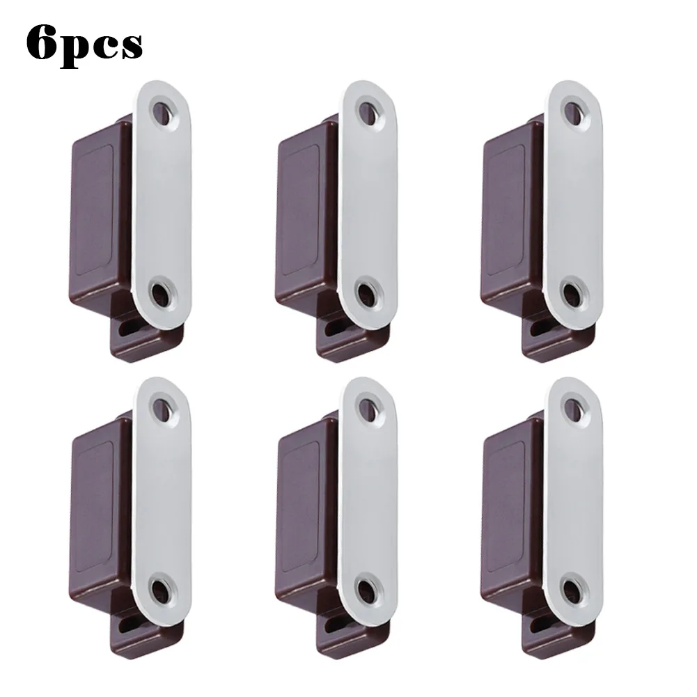 Door Closers Magnetic Catches Magnetic 4.5cm 6PCS ABS Plastic Brown Cabinet Cabinet Latches Heavy Duty None Brand New None