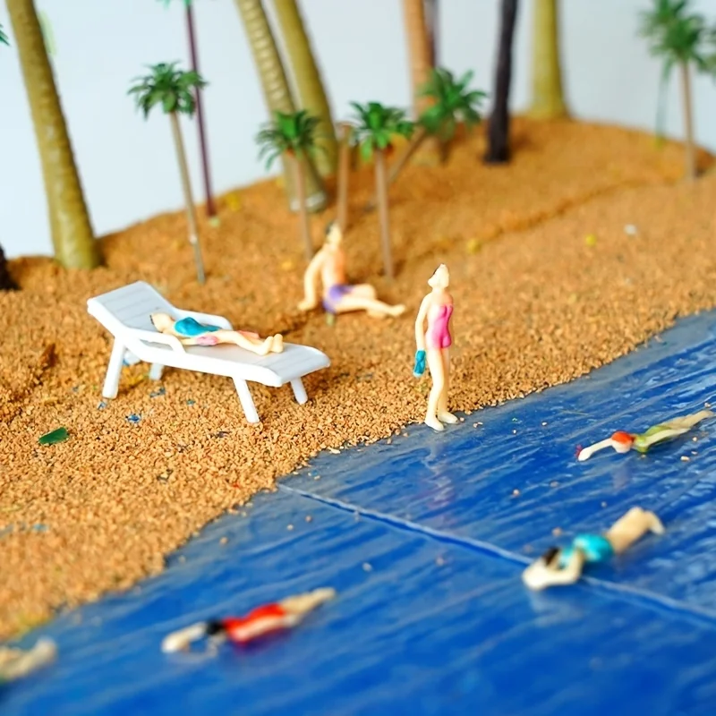 8pcs/15pcs Miniature 1:75 Scale Colorful Swimming Beach Figures for Sand Table Model Swimming Competition Enthusiasts - view 3