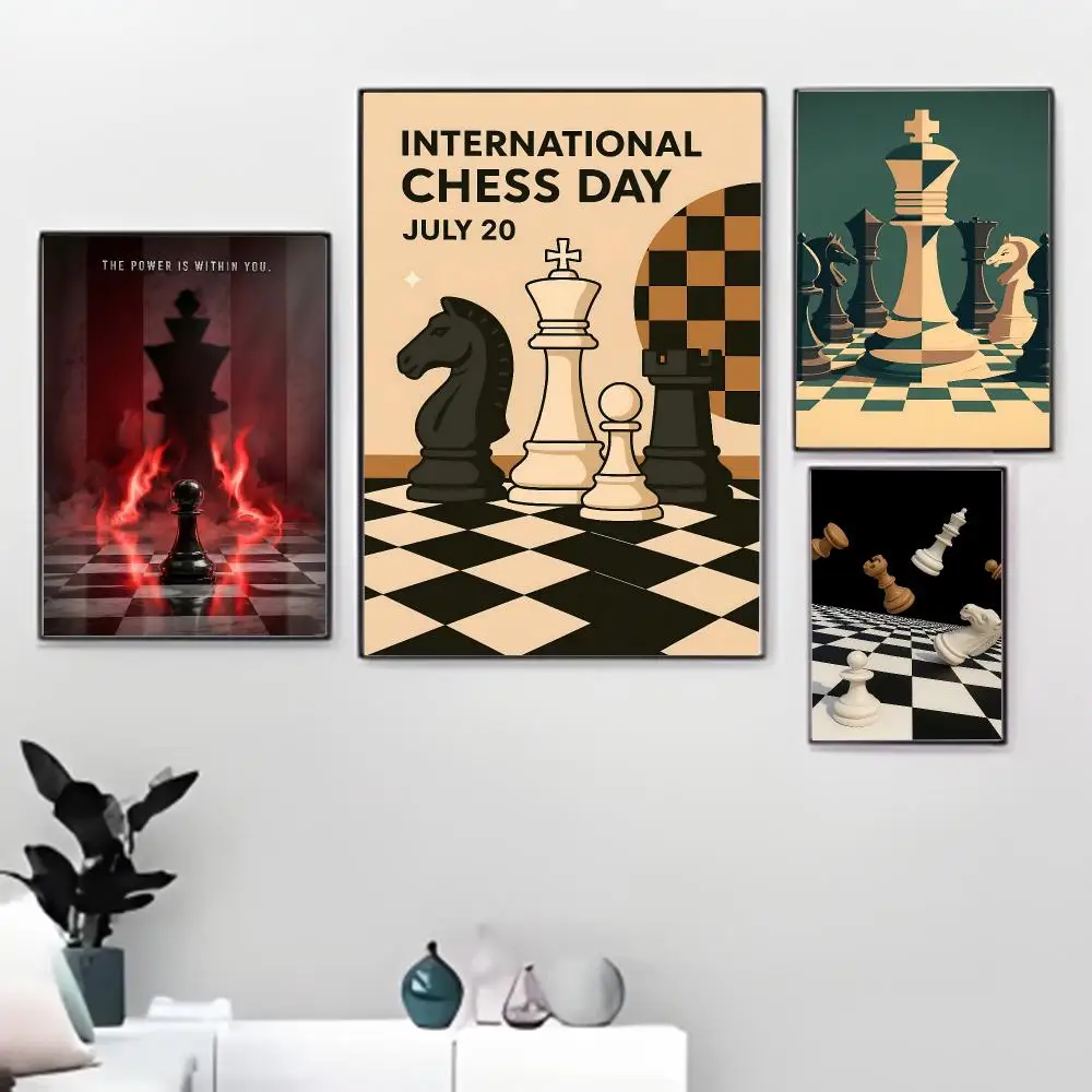 International Chess Painting Calligraphy Paper Print Home Living Room Bedroom Entrance Bar Cafe Art Decorative Paintings