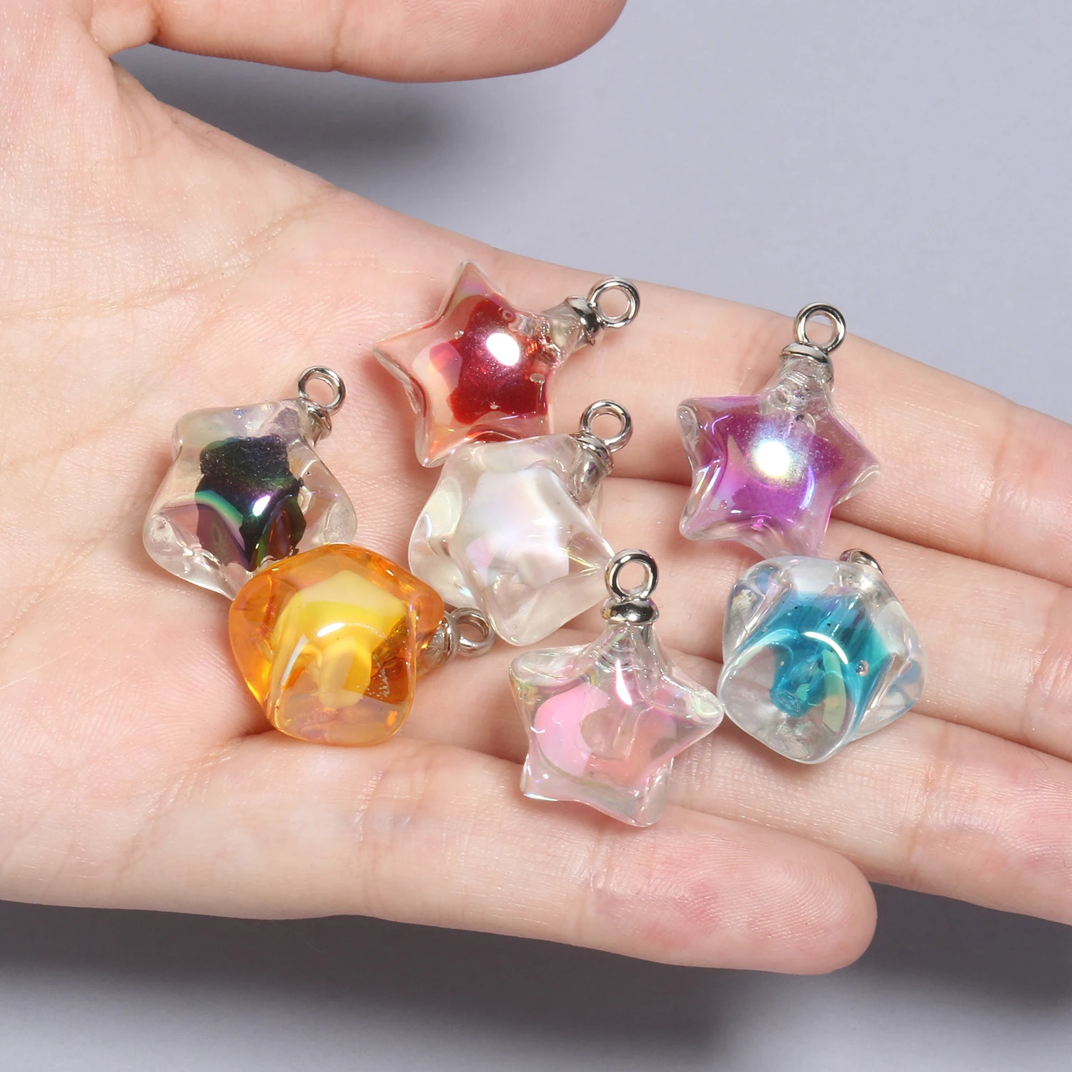 10pcs Mixed Cute Resin Star Charms for DIY Jewelry Making