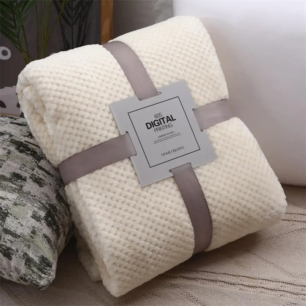 Soft Flannel Plush for Bed Solid Color Gift Blanket Throw Blanket Fleece Bedspread Cover Sofa Christmas Dropship