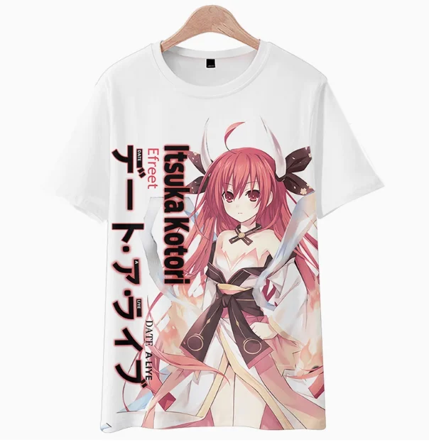 Anime DATE A LIVE Kotori Itsuka Short Sleeve T-shirt Summer Cosplay Costume Casual Student Loose Tops