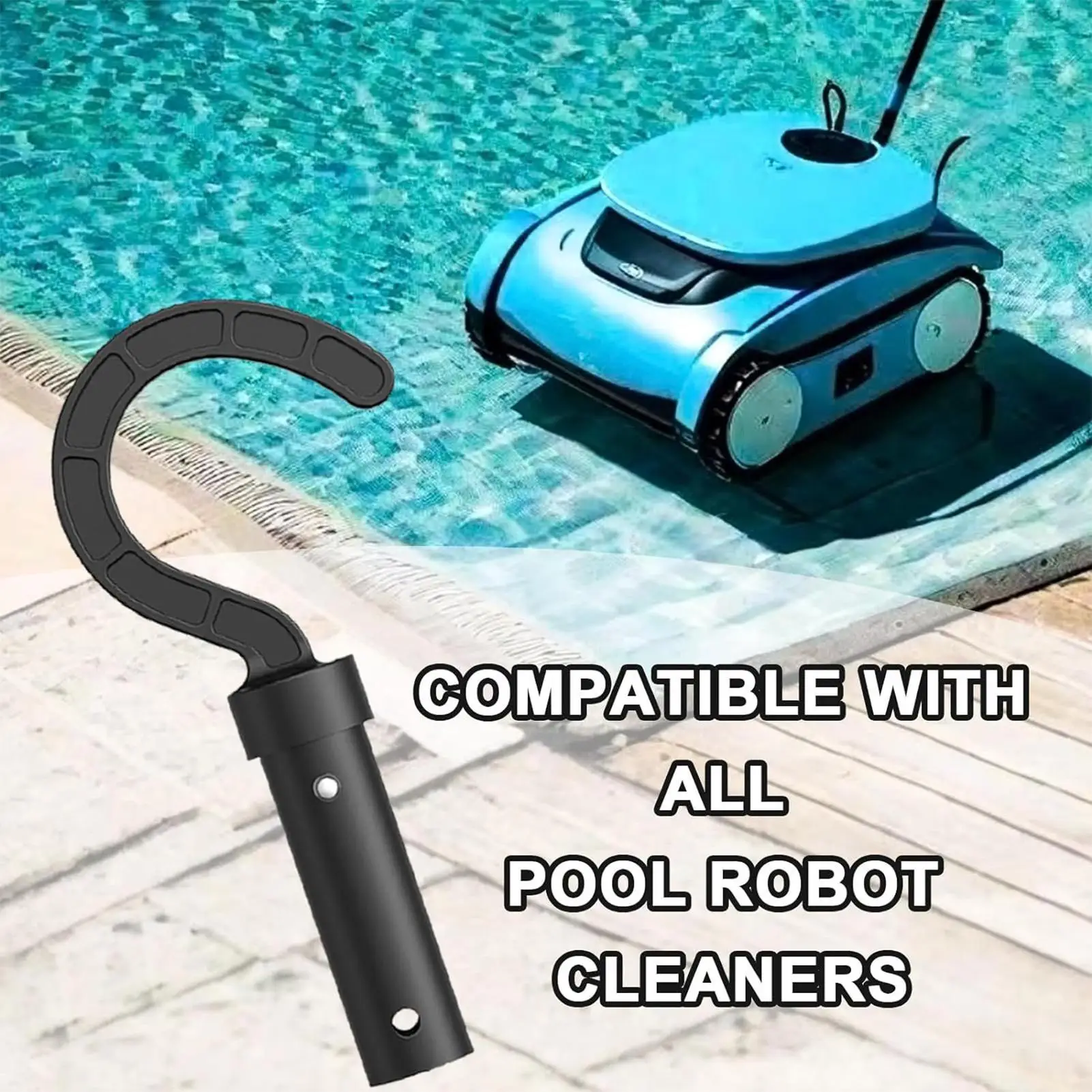 General Pool Vacuum Robot Telescopic Pole Hook, Hook for Pool Pole,Swimming Pool Hook Accessories Wide Compatibility