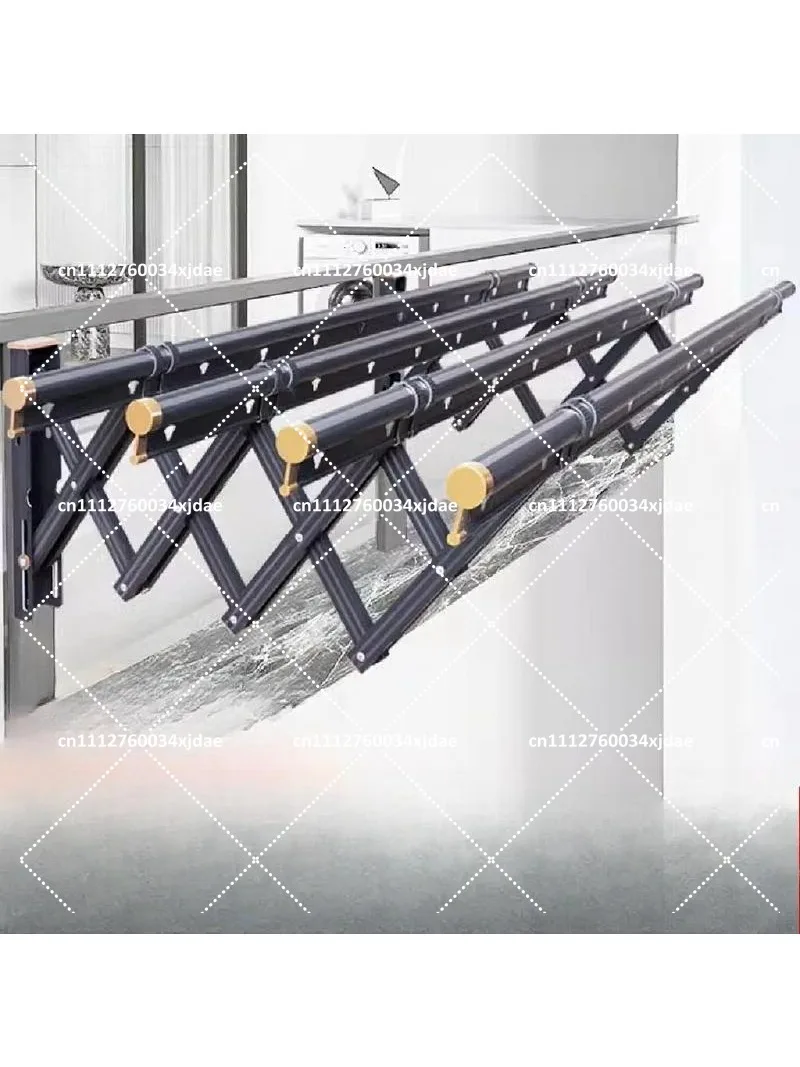Retractable Outdoor Balcony Window Drying Rack Push-Pull Folding Clothes Rod for Laundry