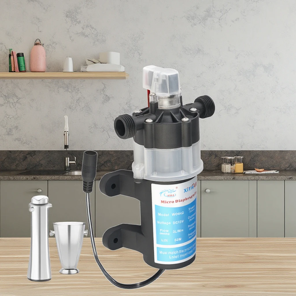 

W0442YD-12-30X Household 12V 30W Self-Priming Small Water Pump Micro Electric Diaphragm Pump Low-Noise Solar Bath Booster Pump