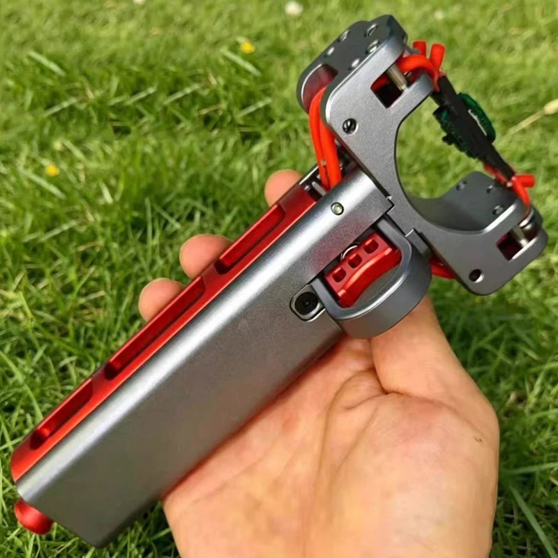1pcs Creative Outdoor Portable EDC Aluminum Alloy Automatic Loading Rapid Fire Slingshot Camping Hiking Hunting Tool view 2