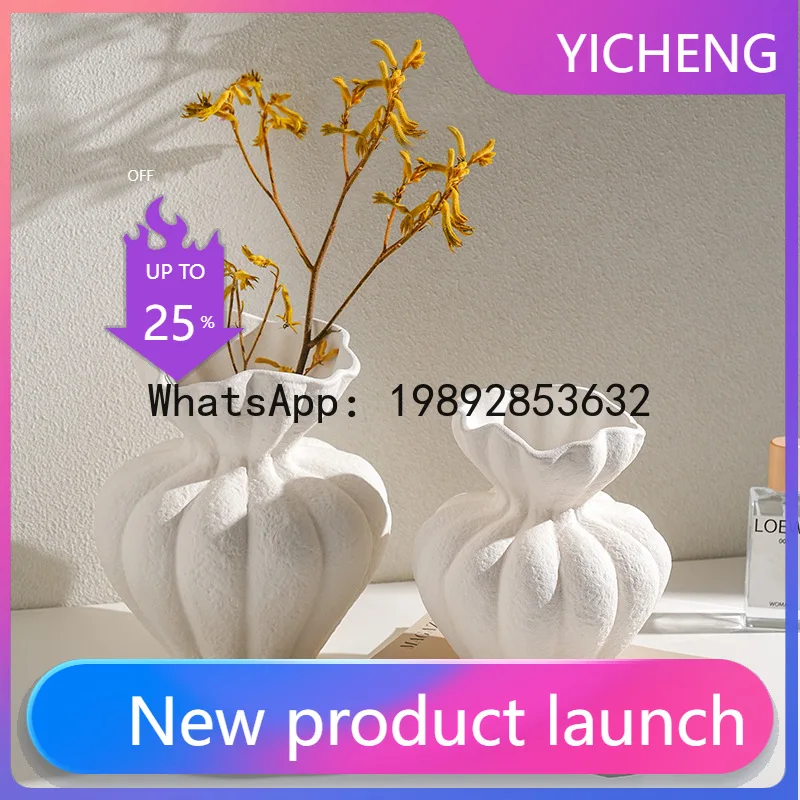 

LYY White Vase - High-end Decorative Piece for Living Room Tabletop, Vintage Art Decoration for Home