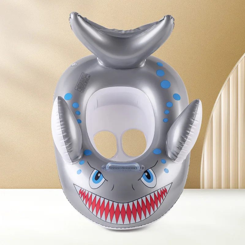 Anello per seggiolino da nuoto per bambini Shark |   Galleggiante per bambini con maniglie di sicurezza e base antiscivolo |   Galleggiante gonfiabile per piscina per bambini da 1 a 4 anni