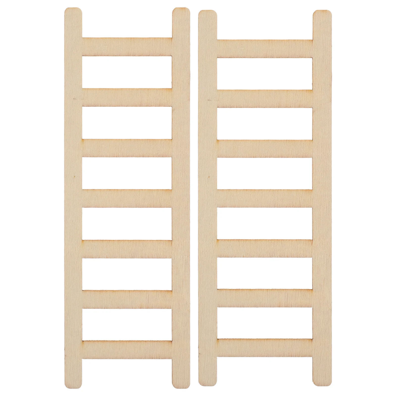 2 Pcs Furniture House Ladder Ladders Decor Diorama Wooden Decorative Mini Stairs