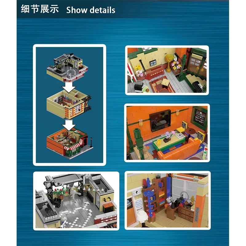 子供のためのモジュール式ビルディングブロック,クリエイティブなエキスパート,友人,ストリートビュー,都市建築,モデルセット,男の子へのギフト,MOC-34463