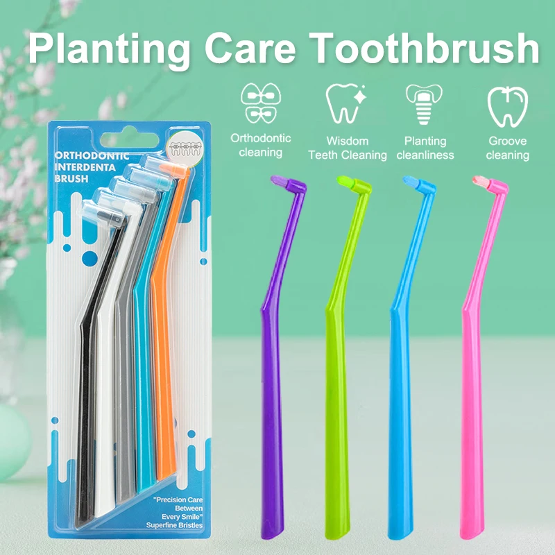 1/3/5 Cepillos Interdentales de Cabezal Pequeño, Suaves, para Limpieza Dental, Cuidado Bucal, Cepillo de Dientes de Una Sola Pieza, Cerdas Suaves, para Implantes Dentales, para Adultos