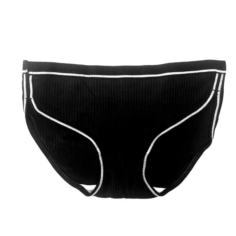 Sports Solid Color Thread Cotton Underpants For Women Mid Waist Breathable Comfortable Seamless Panties Fitness Briefs Lingerie