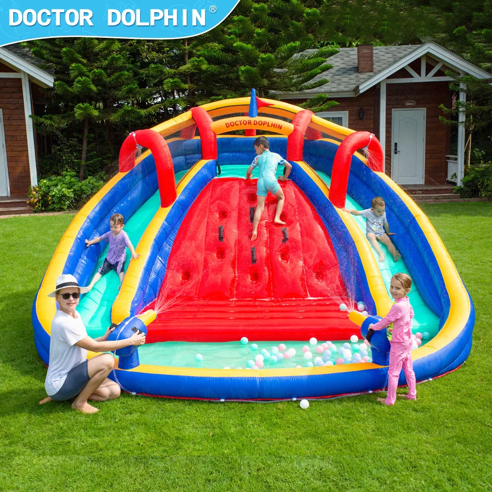 

Double slide inflatable castle entertainment trampoline children's playground toy city customs clearance playground equipment