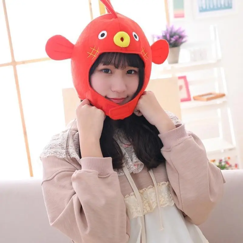 P88A Globefish قبعة من القطيفة الكرتونية لأغطية الرأس صور دعائم للحفلات التنكرية ذات الطابع الحيواني #1