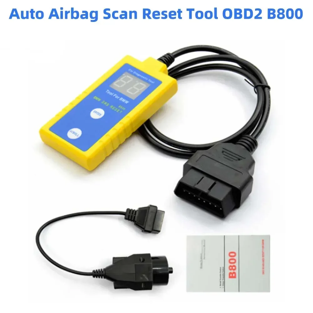 

Car Auto OBD SRS Scan Reset Tool B800 for BMW 1994-2003 E36 E46 E34 E38 E39 Z3 Z4 X5 B800 Read and Clear SRS Trouble Codes