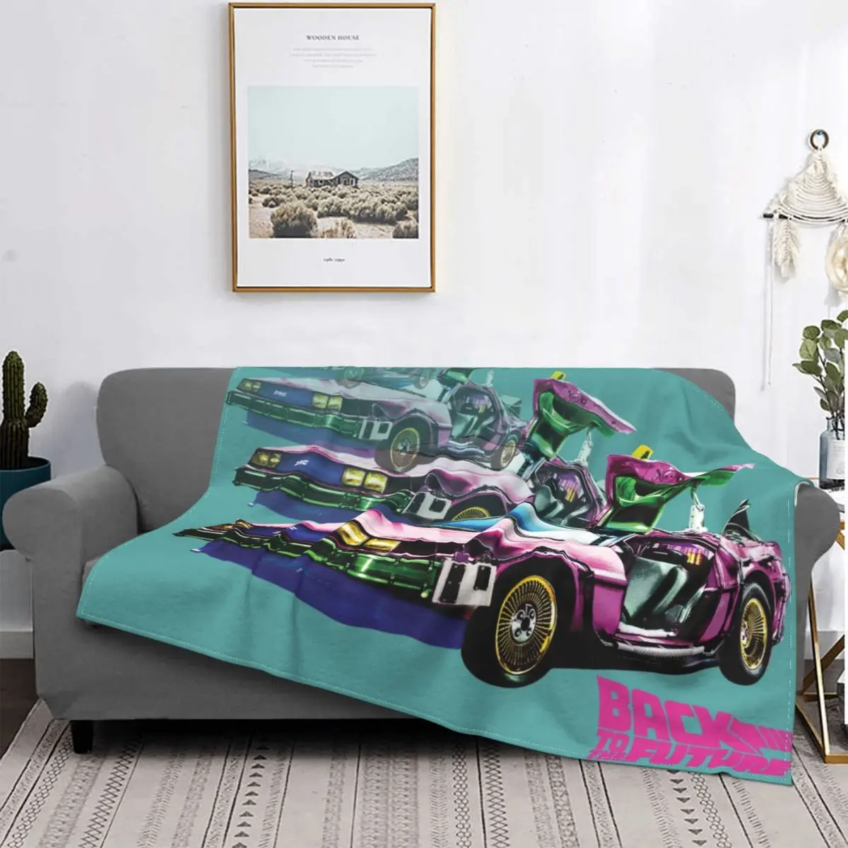 DMC Automobile Blanket Fleece Flannel Summer Breathable Lightweight Thin DeLorean Art Throw Blankets For Bedding Rug Piece