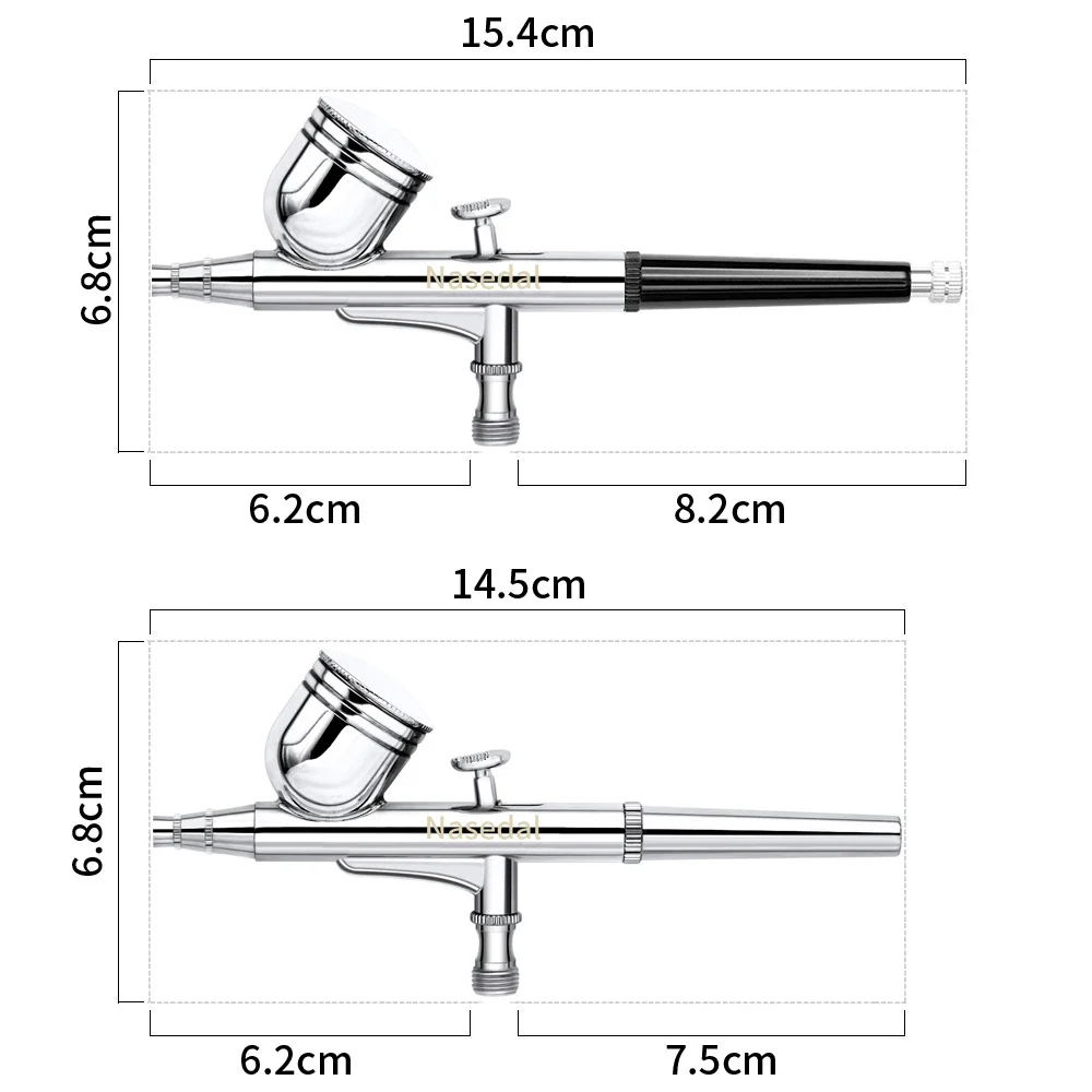 Gravity Feed Dual-Action Airbrush Spray zestaw z pistoletem pistolet rozpylający pistolet na rzemiosło artystyczne Model farby natryskowe Hobby 0.3MM 7CC rozpylacz