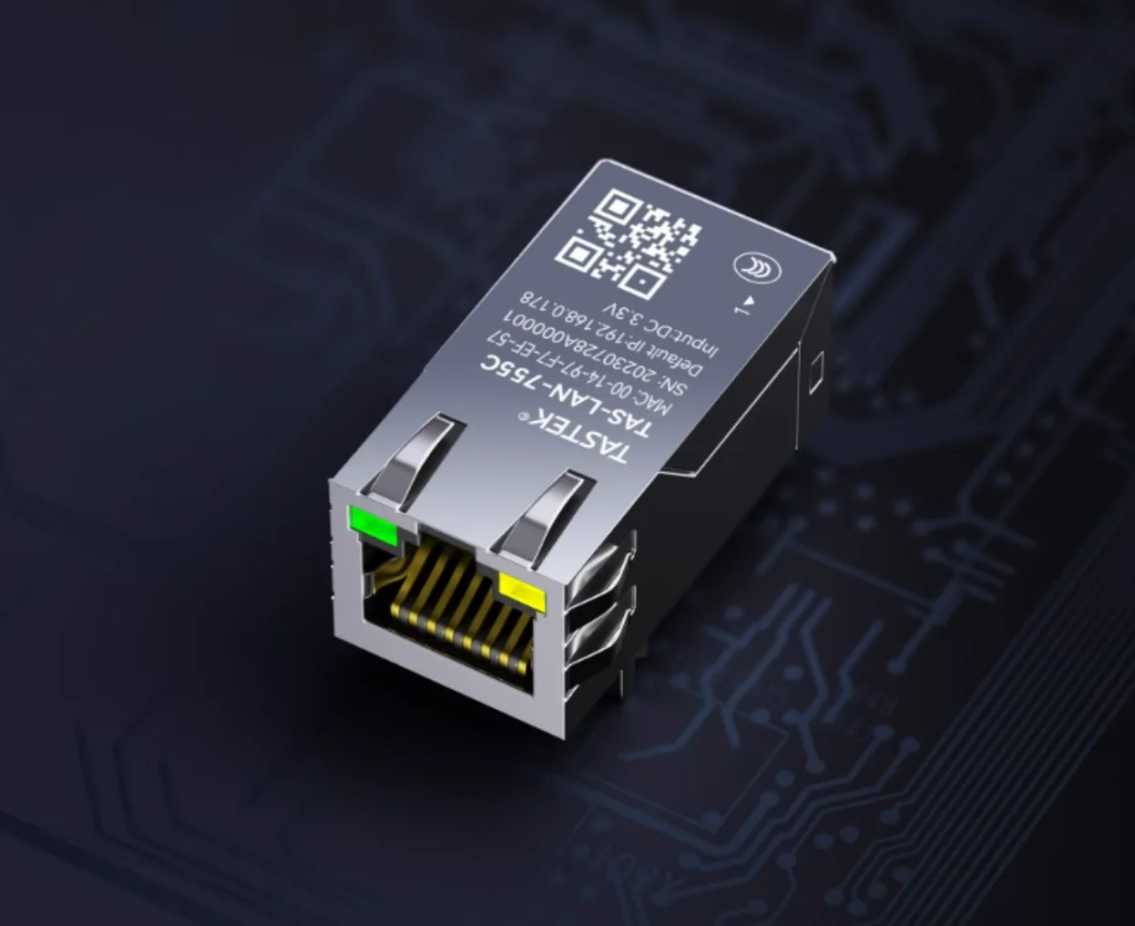 TAS-LAN-755C/W وحدة تسلسلية إلى إيثرنت، TCP/UDP/HTTP/MQTT، Cortex-M0، 10/100 ميجابت في الثانية، صناعية -40~85 ° ج