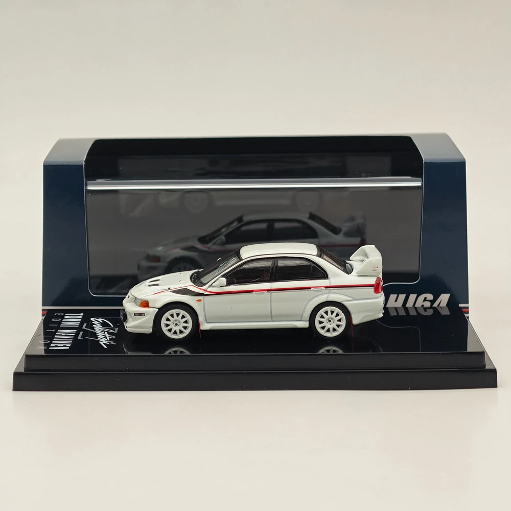 Hobby Japan 1:64 Lancer GSR Evolution VI T.M.E Special Coloring Package with Mud Flap Scortia White HJ642033CW Diecast Model Car