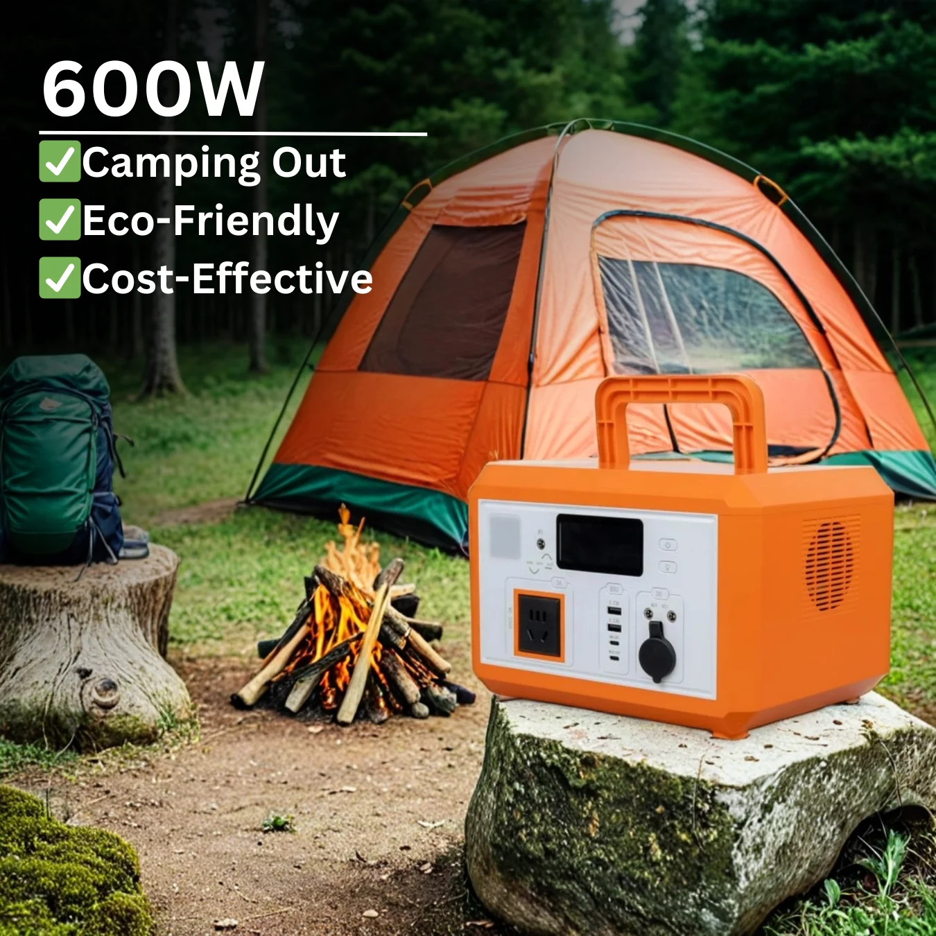 300W 600W Portable power stations powered by solar charging for camping hiking adventure life