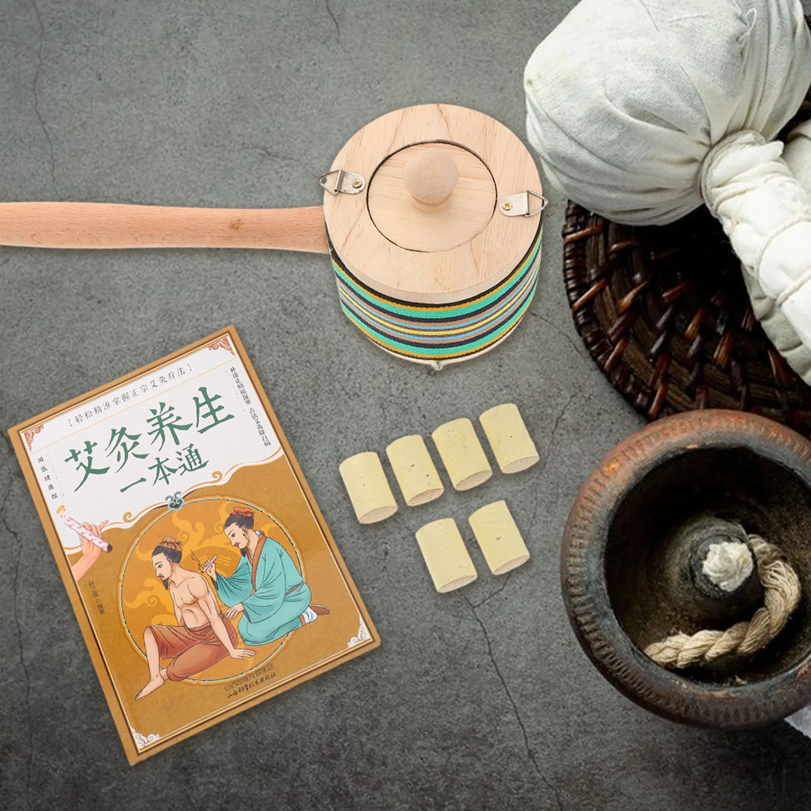 

1 set 1 Set Portable Smokeless Wooden Moxibustion Box Handheld Moxa Stick Holder For Relaxation, Natural Aroma Therapy, Complete