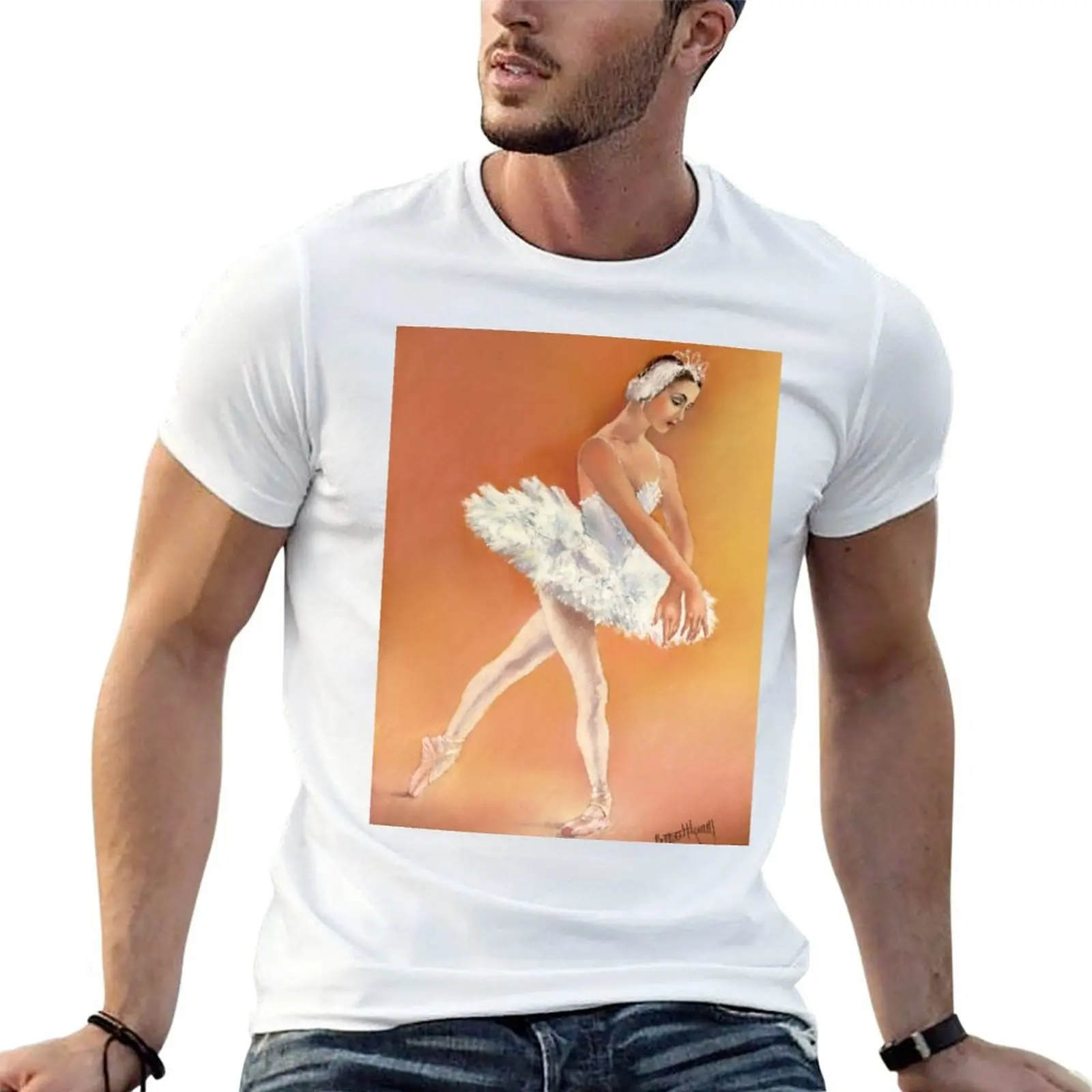 Camisetas gráficas de anime, camisetas de cisne en hombre bailando, camisetas de lago, camiseta de Odette, camiseta de gran tamaño personalizada